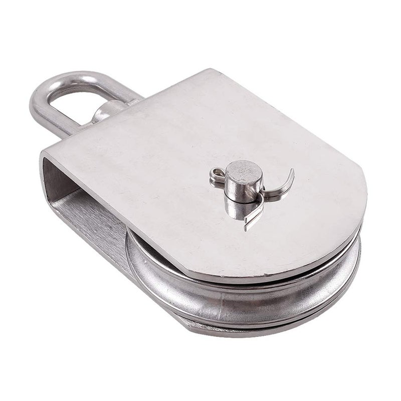 Rocaris M100 Lifting Single Pulley Roller Loading 3300Ibs  304 Stainless Steel Heavy Duty Single Wheel Swivel Lifting Rope Pulley Block - Image 3
